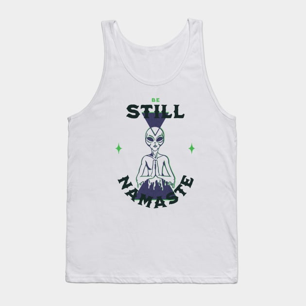 Meditating Alien Namaste Tank Top by Bvivid Apparel